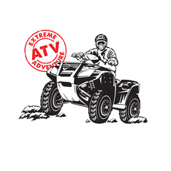 ATV adventure extreme sport, good for tshirt design and racing event logo  © ari