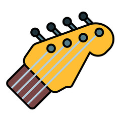 head guitar using soft color and filled line style