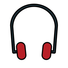 headphone using soft color and filled line style