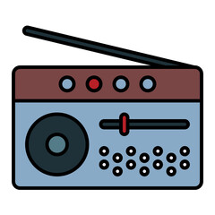 radio using soft color and filled line style