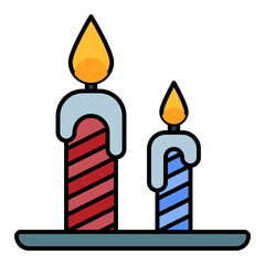 candle using soft color and filled line style