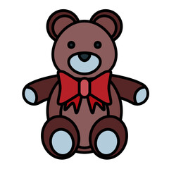 Fototapeta premium teddy bear using soft color and filled line style
