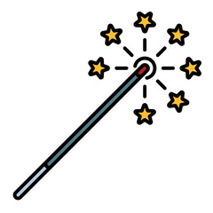 fireworks using soft color and filled line style