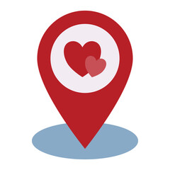 location using soft color and flat style