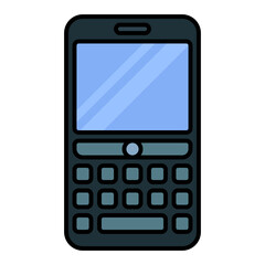 smartphone using soft color and filled line style