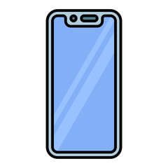 smartphone using soft color and filled line style