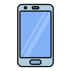 smartphone using soft color and filled line style