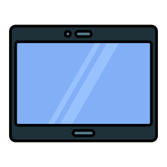 tablet using soft color and filled line style