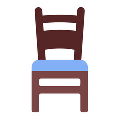 wooden chair classic using soft color and flat style