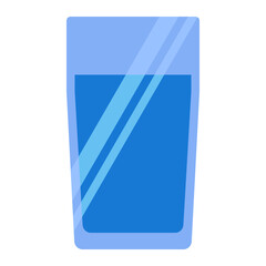 glass full water drink using soft color and flat style