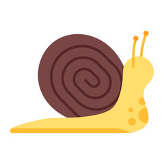 snail in spring using soft color and flat style