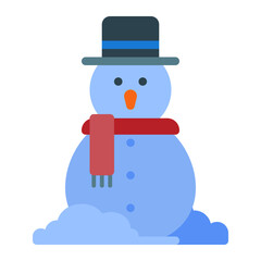 snowman in winter using soft color and flat style