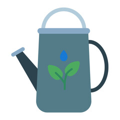 watering can for gardening in spring using soft color and flat style