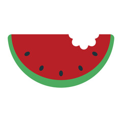 watermelon fruit in summer using soft color and flat style