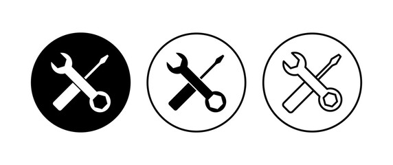 Repair tools icon set. tool icon vector. setting icon vector. Wrench and screwdriver. support, Service