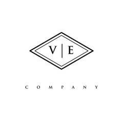 initial VE logo design vector