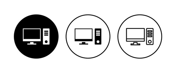 Computer icon set. computer monitor icon vector.