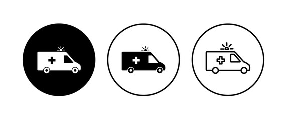 Ambulance icon set. ambulance truck icon vector. ambulance car