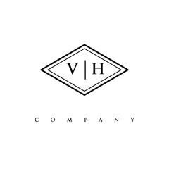 initial VH logo design vector