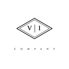 initial VI logo design vector