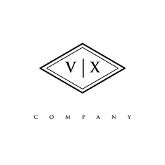 initial VX logo design vector