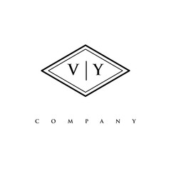 initial VY logo design vector