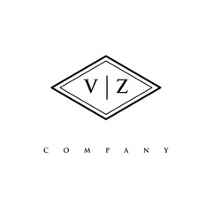 initial VZ logo design vector