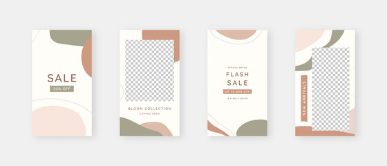 Naklejka premium Social media template. Trendy editable social media stories template. Mockup isolated. Template design. Vector illustration.