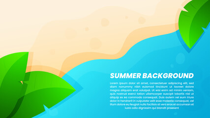 Fototapeta na wymiar beutifull summer beach background cartoon style