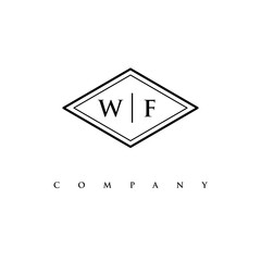 initial WF logo design vector