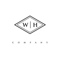 initial WH logo design vector