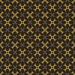 Modern background pattern with trendy geometric ornament on black background, wallpaper. Seamless pattern, texture. Vector art