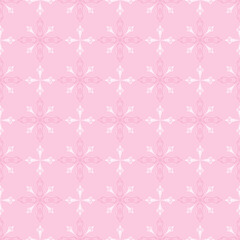 Delicate pink background with floral ornament. Seamless pattern, texture. Vector illustration for design.