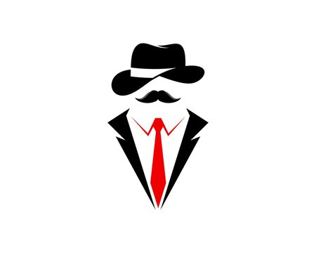 Gentle Man Hat With Mustache And Tuxedo