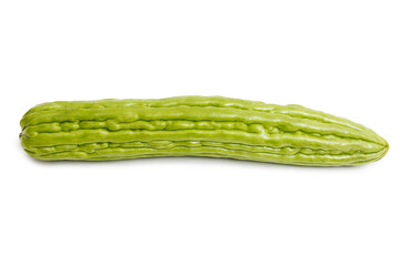 Bitter melon, bitter gourd,  bitter cucumber isolated on white background.