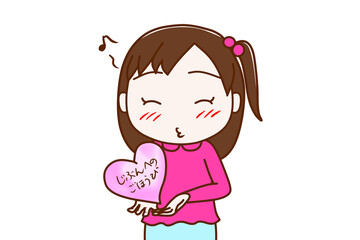 自分へのご褒美を思いめぐらせて楽しくなる少女