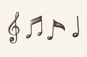 Hand-drawn music note illustration