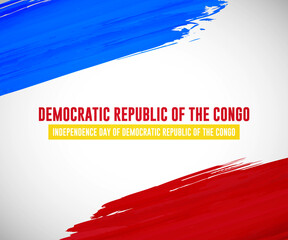 Happy independence day of Democratic Republic of the Congo with creative watercolor splash background