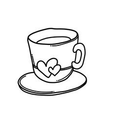 Cup of coffee Doodle vector icon. Drawing sketch illustration hand drawn cartoon line eps10
