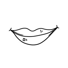 Mouth Doodle vector icon. Drawing sketch illustration hand drawn cartoon line eps10