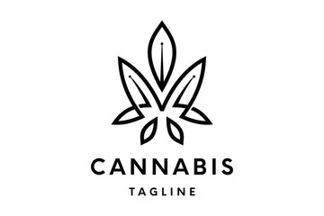 cannabis Logo or Hemp Logo Vector Template