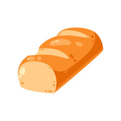 Cool and delicious piece of baguette illustration, bread illustration vector