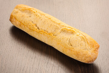 Crust tasty baguette over board