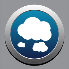Cloud drive storage or cumulus cloud line art icon