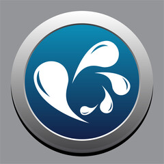 Fototapeta premium Fresh rain water droplet flat icon for apps