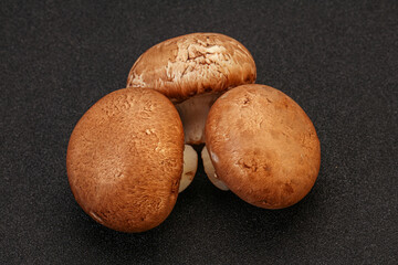 Raw Brown Champignons over background