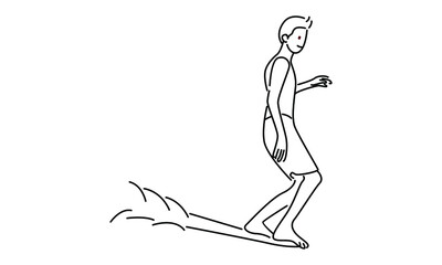 Surfer vacation sea wave vector illustration