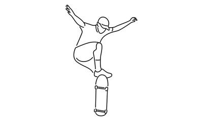 Man playing skateboard vector illustration