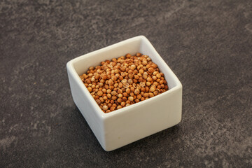Coriander seeds in the bowl