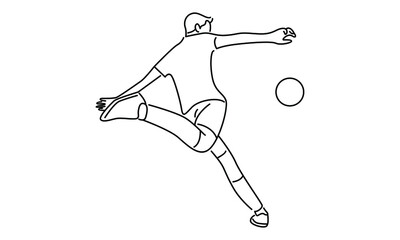 Football player kick the ball vector illustration